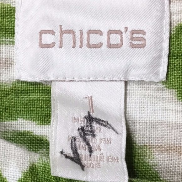 Chico’s Modern Ikat Printed Linen Jacket Size 1 - Picture 4 of 8
